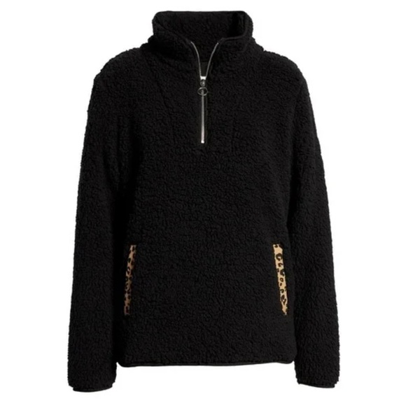 Thread & Supply Wubby Fleece Pullover XS Black Leopard - Picture 4 of 6